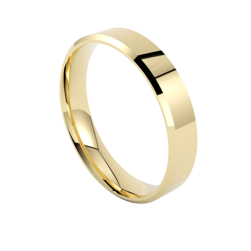 Nowoczesna obrączka klasyczna z żółtego złota próby 585 4,50 mm